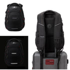 Swissdigital Neptune Backpack with SD Finder-ADD-A-BAG SYSTEM: The intelligent Add-A-Bag system is not only a tremendous relief for your multi-luggage travel, but it is also extremely easy to handle. Simply connect your bag to the luggage with an integrated luggage strap in a hands-free way. The trolley sleeve fits over upright luggage handle, allowing you to connect your backpack to the suitcase and pull with one hand.