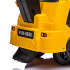 Aosom - Tractopelle-bulldozer 3 en 1 à conduire, rouleau compresseur avec musique - jaune-Dimensions totales : 39,4 po L x 16,9 po l x 19,1 po H (100 x 43 x 48,5 cm) 