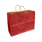 Eddie's - Sac à provisions en papier kraft 100 % recyclé - 16" x 6" x 12" - Rouge écarlate - Paquet de 250-16" x 6" x 12"
