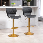 HOMCOM Adjustable Swivel Bar Stools - Black - 2 Pack-PU leather upholstery provides a sleek look and easy maintenance
