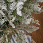 HOMCOM 5' Snow-Flocked Pencil Artificial Christmas Tree - Green-Hinge construction and automatic branch opening for easy setup 
