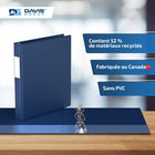 Davis Group Super économie, Reliure à anneaux en “D” inclinés 1 po, paquet de 6 – Bleu Royal-Polypropylène sans PVC