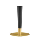 Modway Zinque 36" Square Dining Table - Gold Natural-Black and Gold Metal Pedestal Base