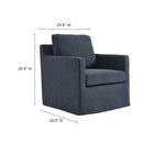 Modway - Serene Revêtement en tissu Fauteuil pivotant - Bleu ardoise-Tissu haut de gamme