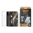 PanzerGlass Bundle with HardCase & Matrix Glass for iPhone 15 Pro - Clear-Antibacterial coating kills up to 99.99% of all common surface bacteria
