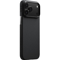PITAKA Tactile Woven Case for iPhone 17 Pro Max - Black/Grey-Powered by our exclusive PitaTap technology