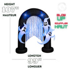 GEMMY Airblown Inflatable LightShow Halloween Archway with Ghosts - 107" x 99"-6