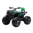 Aosom Kids 12V Battery Powered Ride-on ATV with Headlights - Green-Four wide textured tires provide stable and smooth-riding. 