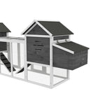 PawHut - poulailler extra large 123 po en bois pour volailles - gris-La maison principale est surélevée pour éviter les dommages causés par l’humidité 