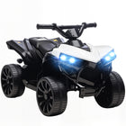 Qaba Kids ATV 4 Wheeler - 6V Battery Powered with Music & LED Headlights - White-Powerful 6V motor drives on various terrains, sparking curiosity
