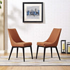 Modway Viscount Fabric Dining Side Chair - Orange - 2 Pack-Tapered Dowel Legs