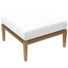 Modway Clearwater Outdoor Patio Teak Wood Ottoman - Grey/White-Outdoor Patio Ottoman