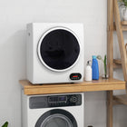 HOMCOM Portable 1.5 cu ft Compact Laundry Dryer - 850 W - White-850W power and 360° powerful turbine drum ensure cloth dried sooner and evenly