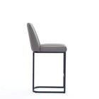 Manhattan Comfort Serena 17.71" Modern Leatherette Upholstered Counter Stool - Grey - 2 Pack-Made to Last. Commercial Grade Product