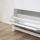 HOMCOM Hallway Shoe Cabinet with 2 Flip Drawers for 12 Pairs - White-Colour: White, Natural