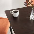 Modway Lippa 24" Square Dining Table - White Cherry Walnut-Chip-Resistant White  Metal  Base