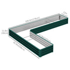 Outsunny - Jardin surélevé en forme de L - vert-Structure améliorée avec barres de renforcement 