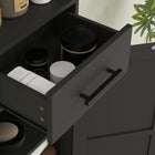 HOMCOM 67" Tall Narrow Bathroom Storage Cabinet - Black-Anti-tipping design and anti-slip foot pads add safety and stability