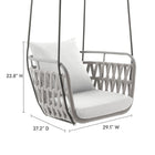 Modway Kaliah Outdoor Patio Aluminum Swing Chair - Light Grey White-Polyester Belt Straps
