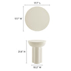 Modway Caspian Round Concrete Side Table - White-Concrete Overlay