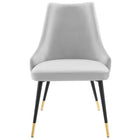 Modway Adorn Performance Velvet Dining Side Chair - Light Grey - 2 Pack-Comes Fully Assembled
