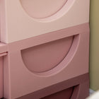 Qaba Kids Toy Storage Organizer with 6 Plastic Bins - Pink-Colour: Pink  
