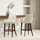 Manhattan Comfort - Beever tabouret de bar moderne 48 cm en chenille crème, lot de 2-Revêtement en chenille luxueuse avec rembourrage en mousse
