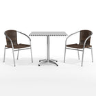 Flash Furniture – Table carrée de 31,5 po en aluminium avec 2 sièges en rotin, intérieur/extérieur (TLH32SQ020CHR2)-6