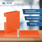 Davis Group Premium Economy Binder - Round Ring - 1.5" - Orange - 6 Pack-Ideal for Conferences, Reference, Colleges & Universities