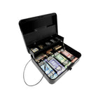 Royal Sovereign Tiered Tray Deluxe Combination Cash Box with Security Cable-Built-in latched cover for coin tray to hold coins in its proper coin compartment