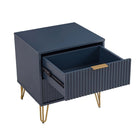 Manhattan Comfort DUMBO 20.07" Modern 2-Drawer Nightstand - Midnight Blue-Perfect for Bedside Storage, Lamps or Display Items