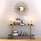 Hudson&Canal Reagan 17.75" Tall Table Lamp with Glass Shade - Brass/ Black Marble/White Milk-Rated for one 60W incandescent bulb - 9W LED bulb, 13W fluorescent (CFL) bulb, or 9W self-ballasted LED bulb, E26-base bulb, Bulb not included