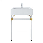 Modway - Redeem Fixation murale en acier inoxydable argenté de 24" Vanette de salle de bain - Blanc argenté-Capsules de pied non marquées