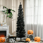HOMCOM 7' Pencil Artificial Christmas Tree with Realistic Branches - Black-Base is detachable for easy storage 