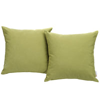 Modway Convene Outdoor Patio Pillow Set - Peridot - Set of 2-Machine Washable Pillows