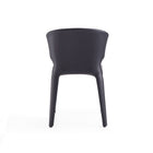 Manhattan Comfort Conrad 20.47" Mid-Century Modern Faux Leather Upholstered Dining Chairs - Black - Set of 2-21.26" L x 23" W x 30.71" H
