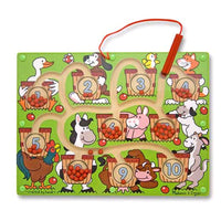 Melissa & Doug Magnetic Wand Number Maze - 12" x 9" -Familiar animals make counting and number matching an "attractive" activity