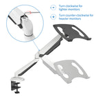 ShoppingAll SA-GM212U+D15 Adjustable Laptop Mount Stand for Laptops Up to 17" - White-Designed to give great flexibility in optimizing your laptop or monitor position. Can tilt from +90-degrees to -85-degrees, swivel +/-90-degrees, and rotate 360-degrees