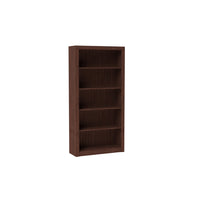 Manhattan Comfort Olinda 35.63" Mid-Century Modern Bookcase - Nut Brown-Mid-Century Modern Bookcase for Living Room and Office Use