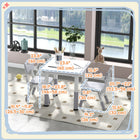Qaba - Ensemble table et chaises réglables en hauteur pour tout-petits, 3 pièces, avec rangement - Gris-L'ensemble de trois pièces prend en charge plusieurs activités, adaptées aux environnements d'apprentissage 