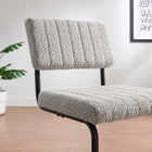 Modway Parity Boucle Dining Side Chairs - Black/Taupe - 2 Pack-Powder-Coated Metal