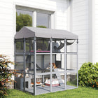 PawHut 81" H Large Catio with Floor - Grey-Assembly is straightforward, typically taking 1-1.5 hours for two people 