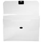 JAM Paper - Portefeuille en plastique avec fermeture à boucle centrale - 9 1/2 x 13 1/4 x 1 1/8 - Transparent-Taille: 9,5 po x 13,25 po x 1,125 po