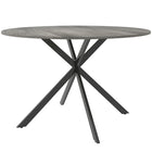 HOMCOM - Table à manger ronde 47 po avec pieds en acier - effet bois gris et noir-Plateau aspect bois rustique et pieds croisés noirs dégagent un charme industriel 