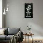 Rush Triple Black & White Photo Collage Vertical - Framed Print - 19" x 36"-Ready to hang - arrives fully assembled