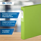 Davis Group Super économie, Reliure à anneaux en “D” inclinés 1 po, paquet de 6 – Vert Lime-Anneau En D, Non Verrouillable