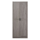 Manhattan Comfort Cornelia 29.61" Modern 7-Shelf Storage Closet - Grey-Modern Free Standing Wardrobe Closet with 7 Storage Compartments for Bedroom and Storage Use