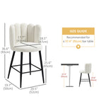 HOMCOM Counter Height Bar Stools with Back - Cream White - 2 Pack-Stable steel legs give you support to maintain a stable position
