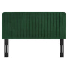 Modway Milenna Channel Tufted Performance Velvet Full/Queen Headboard - Emerald-Durable Stain-Resistant Fabric