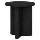 Hudson&Canal Anders 20"W Round Side Table - Black Grain-Tabletop features a weight capacity of 25 lbs